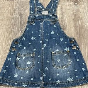 Cute Tahari Baby Girl Denim Jean Overall Dress 24 Month Stars OC11